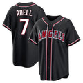 Kooe LA.Angels #7 Jo Adell Player Black Fashion Out Home Game Stitched Jerseys