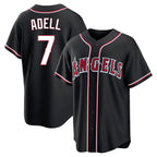 Kooe LA.Angels #7 Jo Adell Player Black Fashion Out Home Game Stitched Jerseys