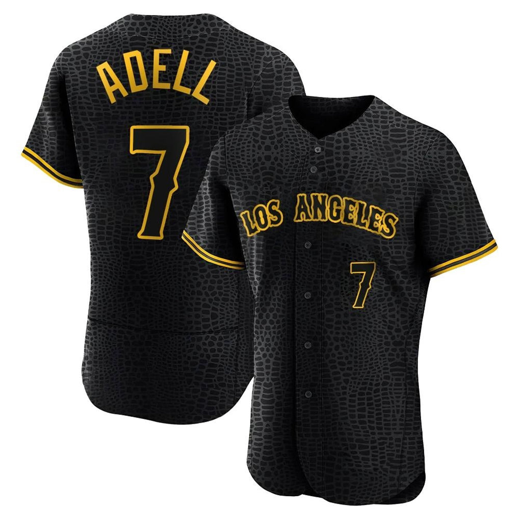 Kooe LA.Angels #7 Jo Adell Player Black Snake Skin City Limited Elite Home Stitched Jerseys