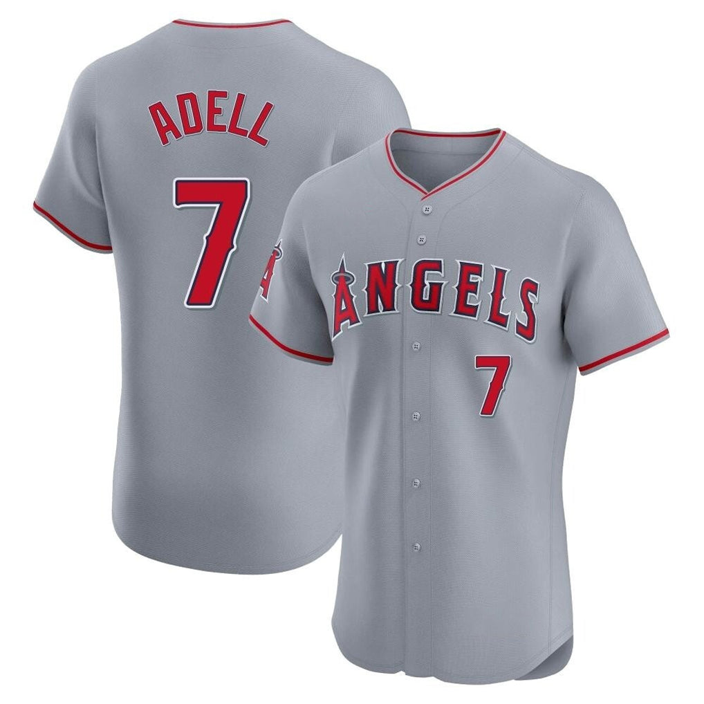 Kooe LA.Angels #7 Jo Adell Player Gray Home Limited Elite Stitched Jerseys