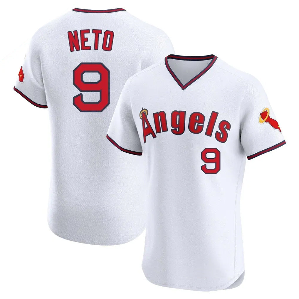 Kooe LA.Angels #9 Zach Neto Player White T-shirt Home Limited Elite Stitched Jerseys