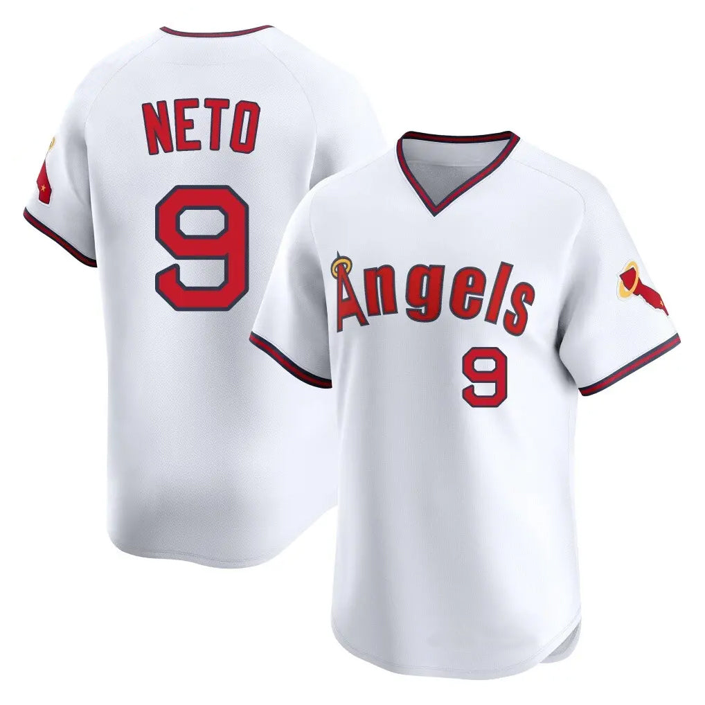 Kooe LA.Angels #9 Zach Neto Player White T-shirt Home Limited Stitched Jerseys