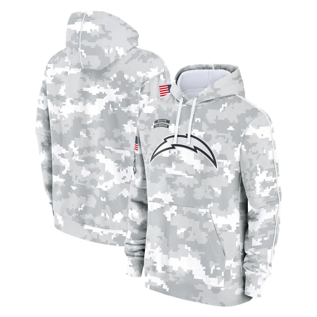 Kooe LA.Chargers Arctic Camo Salute to Service Hoodies Limited Game Blank Player Stitched Jerseys