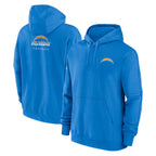 Kooe LA.Chargers Blue LOGO Pullover Hoodies Home Game Blank Player Stitched Jerseys