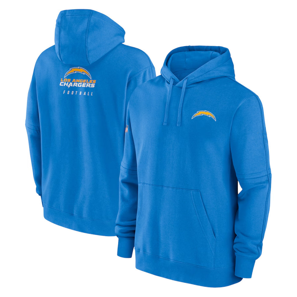 Kooe LA.Chargers Blue LOGO Pullover Hoodies Home Game Blank Player Stitched Jerseys