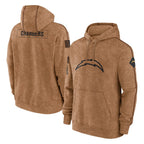 Kooe LA.Chargers Brown Salute to Service Hoodies Limited Game Blank Player Stitched Jerseys