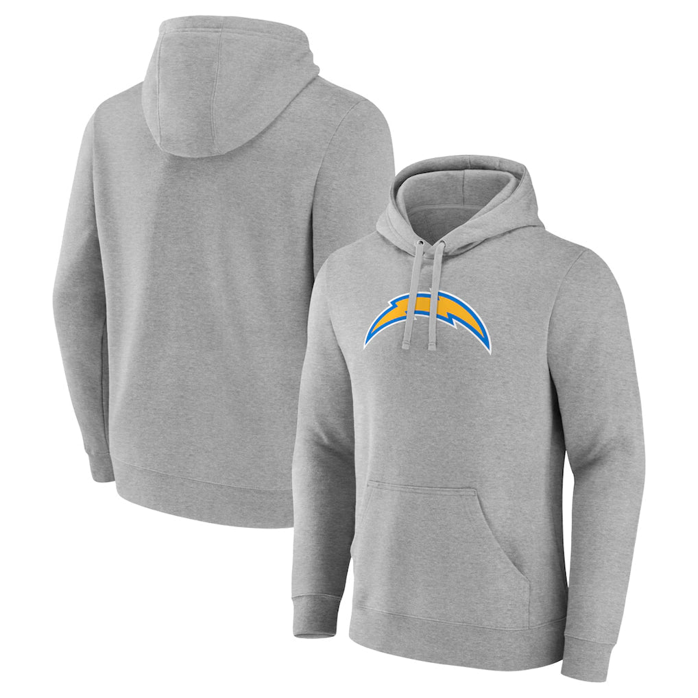 Kooe LA.Chargers Gray LOGO Pullover Hoodies Home Game Blank Player Stitched Jerseys