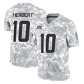 Kooe LA.Chargers #10 Justin Herbert Player Arctic Camo Salute To Service Limited Game Stitched Jerseys