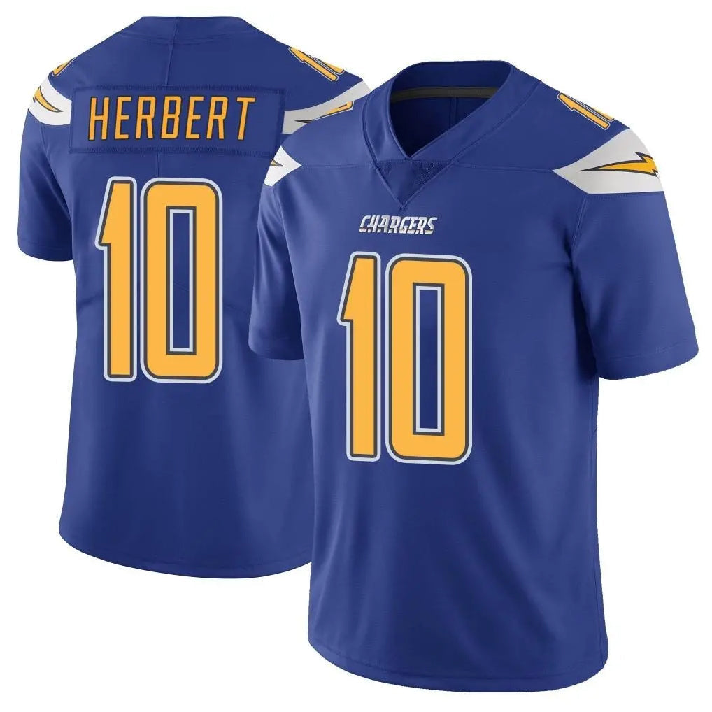 Kooe LA.Chargers #10 Justin Herbert Player Royal Limited Color Rush Vapor Untouchable Home Game Stitched Jerseys