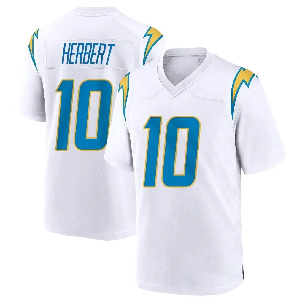 Kooe LA.Chargers #10 Justin Herbert Player White Home Game Stitched Jerseys