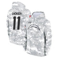 Kooe LA.Chargers #11 Cameron Dicker Player Arctic Camo Salute to Service Hoodies Limited Game Stitched Jerseys