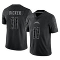 Kooe LA.Chargers #11 Cameron Dicker Player Black Limited Reflective Home Game Stitched Jerseys