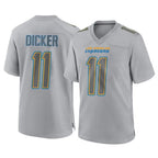 Kooe LA.Chargers #11 Cameron Dicker Player Gray Atmosphere Fashion Home Game Stitched Jerseys