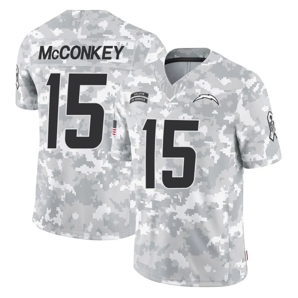 Kooe LA.Chargers #15 Ladd McConkey Player Arctic Camo Salute To Service Limited Game Stitched Jerseys