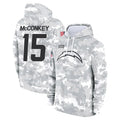Kooe LA.Chargers #15 Ladd McConkey Player Arctic Camo Salute to Service Hoodies Game Stitched Jerseys