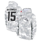 Kooe LA.Chargers #15 Ladd McConkey Player Arctic Camo Salute to Service Hoodies Game Stitched Jerseys
