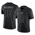 Kooe LA.Chargers #15 Ladd McConkey Player Black Limited Reflective Home Game Stitched Jerseys