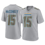 Kooe LA.Chargers #15 Ladd McConkey Player Gray Atmosphere Fashion Home Game Stitched Jerseys