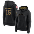 Kooe LA.Chargers #15 Ladd McConkey Player Salute to Service Black Hoodies Game Stitched Jerseys