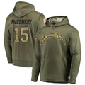 Kooe LA.Chargers #15 Ladd McConkey Player Salute to Service  Olive Hoodies Game Stitched Jerseys
