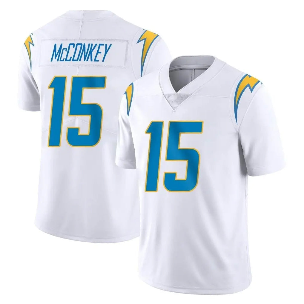 Kooe LA.Chargers #15 Ladd McConkey Player White Limited Vapor Untouchable Home Game Stitched Jerseys