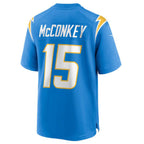 Kooe LA.Chargers #15 Ladd McConkey Powder Blue 2024 Draft Player Game Jersey Stitched Jerseys
