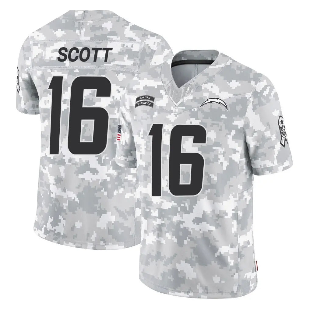 Kooe LA.Chargers #16 J.K. Scott Player Arctic Camo Salute To Service Limited Game Stitched Jerseys