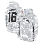 Kooe LA.Chargers #16 J.K. Scott Player Arctic Camo Salute to Service Hoodies Limited Game Stitched Jerseys