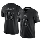 Kooe LA.Chargers #16 J.K. Scott Player Black Limited Reflective Home Game Stitched Jerseys