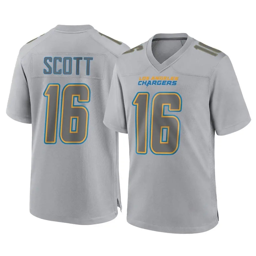 Kooe LA.Chargers #16 J.K. Scott Player Gray Atmosphere Fashion Home Game Stitched Jerseys