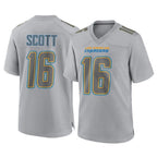 Kooe LA.Chargers #16 J.K. Scott Player Gray Atmosphere Fashion Home Game Stitched Jerseys