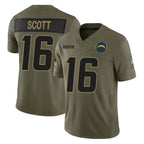 Kooe LA.Chargers #16 J.K. Scott Player Olive 2025 Salute To Service Limited Game Stitched Jerseys