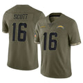Kooe LA.Chargers #16 J.K. Scott Player Olive Salute To Service Limited Stitched Jerseys