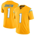 Kooe LA.Chargers #1 Quentin Johnston Player Gold Limited Vapor F.U.S.E. Home Game Stitched Jerseys
