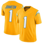 Kooe LA.Chargers #1 Quentin Johnston Player Gold Limited Vapor F.U.S.E. Home Game Stitched Jerseys