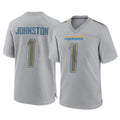Kooe LA.Chargers #1 Quentin Johnston Player Gray Atmosphere Fashion Home Game Stitched Jerseys