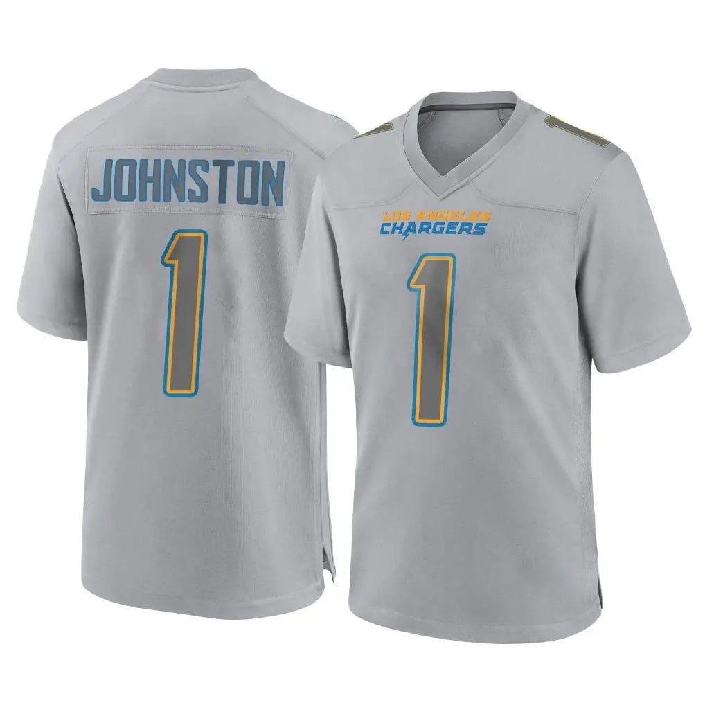Kooe LA.Chargers #1 Quentin Johnston Player Gray Atmosphere Fashion Home Game Stitched Jerseys