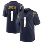 Kooe LA.Chargers #1 Quentin Johnston Player Navy Home Game Stitched Jerseys