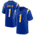 Kooe LA.Chargers #1 Quentin Johnston Player Royal Home Game Stitched Jerseys