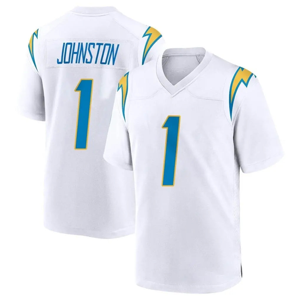 Kooe LA.Chargers #1 Quentin Johnston Player White Home Game Stitched Jerseys
