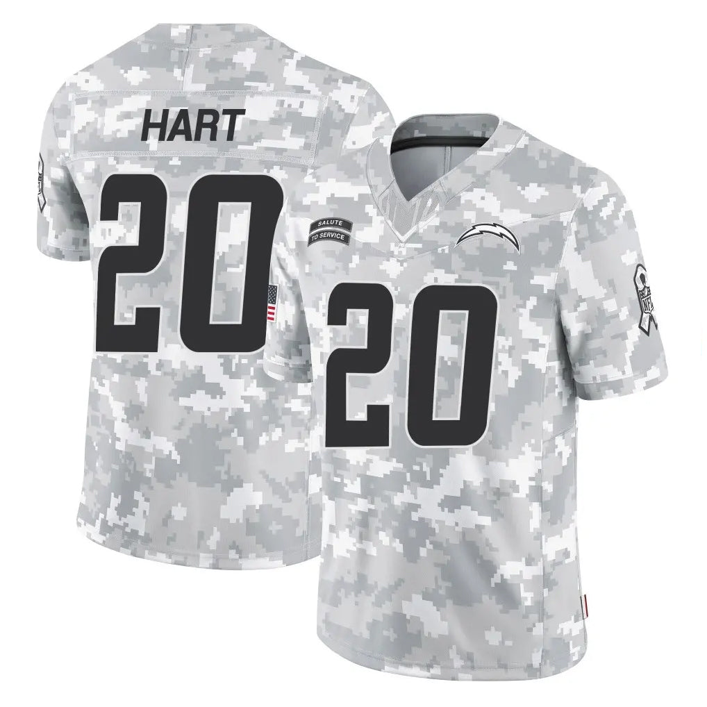 Kooe LA.Chargers #20 Cam Hart Player Arctic Camo Salute To Service Limited Game Stitched Jerseys