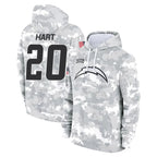 Kooe LA.Chargers #20 Cam Hart Player Arctic Camo Salute to Service Hoodies Limited Game Stitched Jerseys