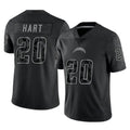 Kooe LA.Chargers #20 Cam Hart Player Black Limited Reflective Home Game Stitched Jerseys