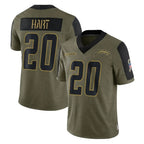 Kooe LA.Chargers #20 Cam Hart Player Olive Salute To Service Limited Game Stitched Jerseys