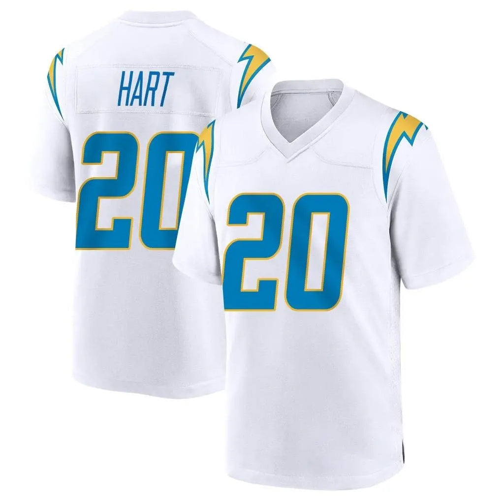 Kooe LA.Chargers #20 Cam Hart Player White Home Game Stitched Jerseys