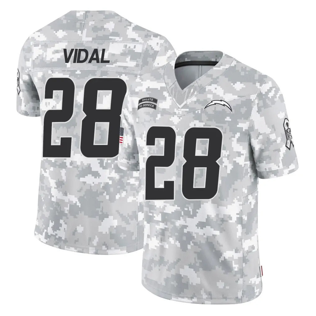 Kooe LA.Chargers #28 Kimani Vidal Player Arctic Camo Salute To Service Limited Game Stitched Jerseys