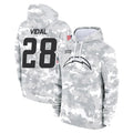 Kooe LA.Chargers #28 Kimani Vidal Player Arctic Camo Salute to Service Hoodies Limited Game Stitched Jerseys