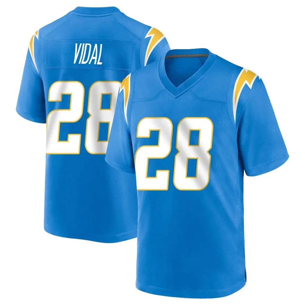 Kooe LA.Chargers #28 Kimani Vidal Player Blue Home Game Stitched Jerseys