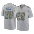 Kooe LA.Chargers #28 Kimani Vidal Player Gray Atmosphere Fashion Home Game Stitched Jerseys
