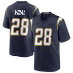 Kooe LA.Chargers #28 Kimani Vidal Player Navy Alternate Home Game Stitched Jerseys